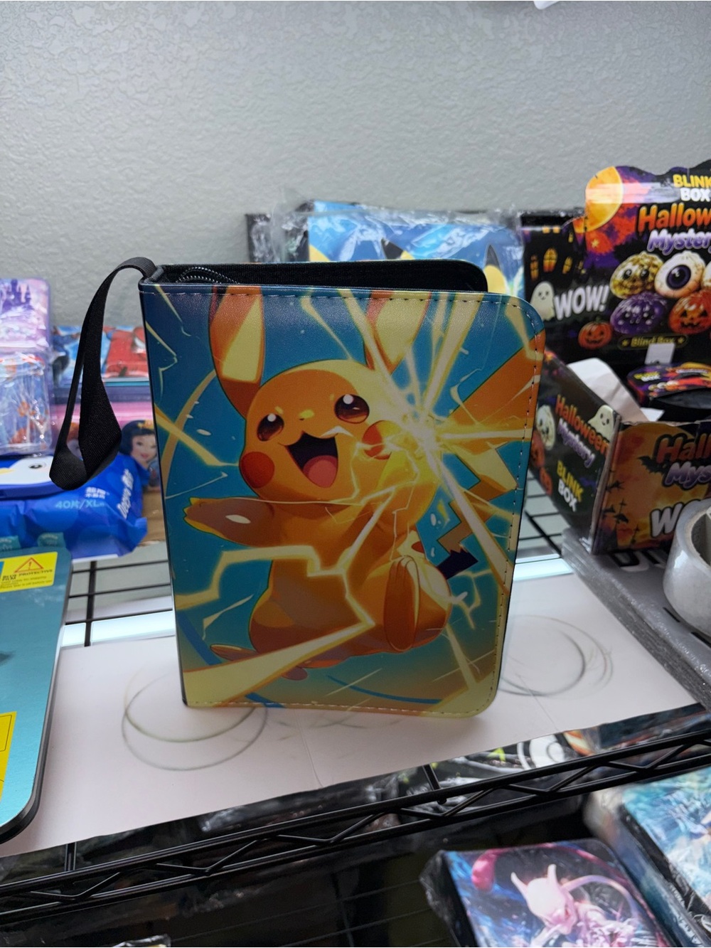 Pikachu Electric Blue Pokemon binder Sleeve Case - Yellow